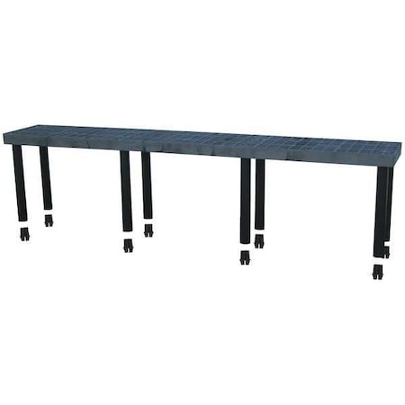 Add-On Plastic Shelving, Open Style, 16 in D, 96 in W, 24 in H, 1 Shelves, Black MPN:S9616A