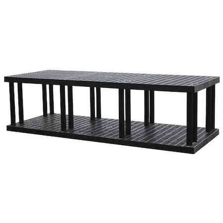 Starter Plastic Shelving, Open Style, 36 in D, 96 in W, 27 in H, 2 Shelves, Black MPN:S9636B
