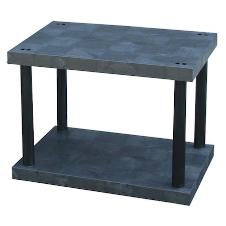 Freestanding Plastic Shelving, Open Style, 24 in D, 36 in W, 27 in H, 2 Shelves, Black MPN:ST3624B