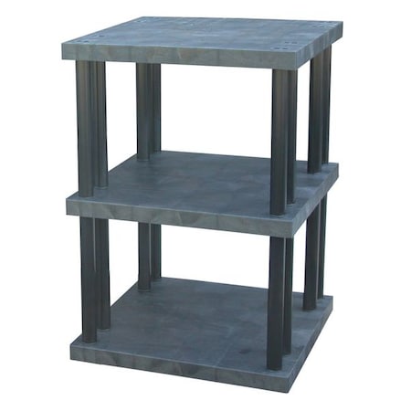 Freestanding Plastic Shelving, Open Style, 36 in D, 36 in W, 51 in H, 3 Shelves, Black MPN:ST3636x3