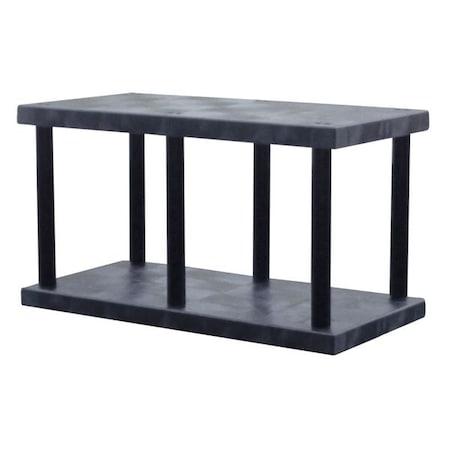 Freestanding Plastic Shelving, Open Style, 24 in D, 48 in W, 27 in H, 2 Shelves, Black MPN:ST4824B