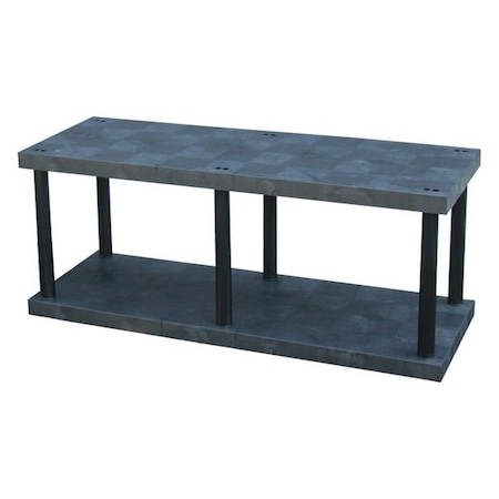 Freestanding Plastic Shelving, Open Style, 24 in D, 66 in W, 27 in H, 2 Shelves, Black MPN:ST6624B