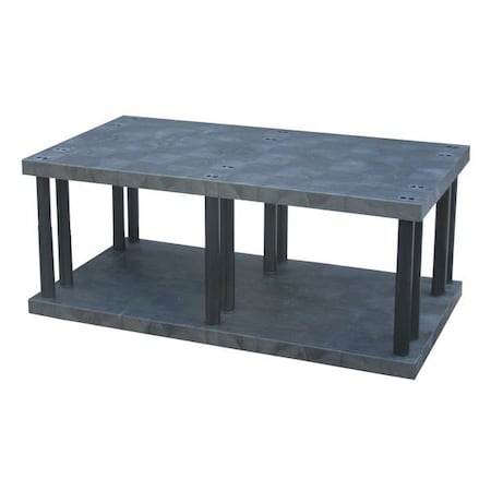 Freestanding Plastic Shelving, Open Style, 36 in D, 66 in W, 27 in H, 2 Shelves, Black MPN:ST6636B