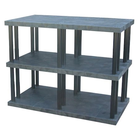 Freestanding Plastic Shelving, Open Style, 36 in D, 66 in W, 51 in H, 3 Shelves, Black MPN:ST6636x3