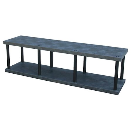 Freestanding Plastic Shelving, Open Style, 24 in D, 96 in W, 27 in H, 2 Shelves, Black MPN:ST9624B