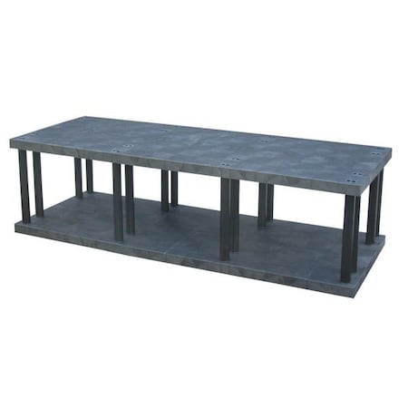 Freestanding Plastic Shelving, Open Style, 36 in D, 96 in W, 27 in H, 2 Shelves, Black MPN:ST9636B