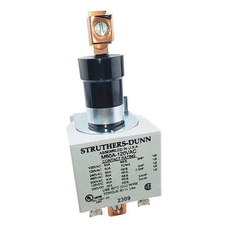 Mercury Contactor, SPST, 60A, 120VAC MPN:M60A-120VAC
