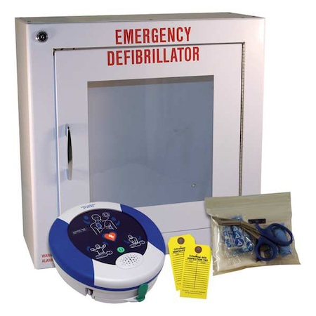 HeartSine samaritan 350P Semi-Auto w/Alarmed Cabinet Package MPN:HS001F