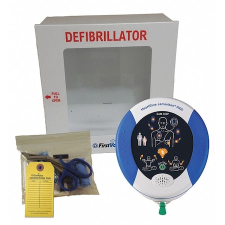 HeartSine samaritan 350P Semi-Auto w/Alarmed Cabinet & Medical Oversight Package MPN:HS001F-MD