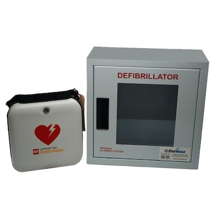 LIFEPAK CR2 Semi-Auto AED in Carrying Bag w/Alarmed Cabinet MPN:99512-001261F