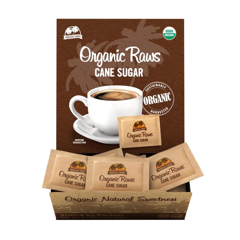 Sugar Foods Organic Raw Cane Sugar Packets, Box Of 200 Packets MPN:83035