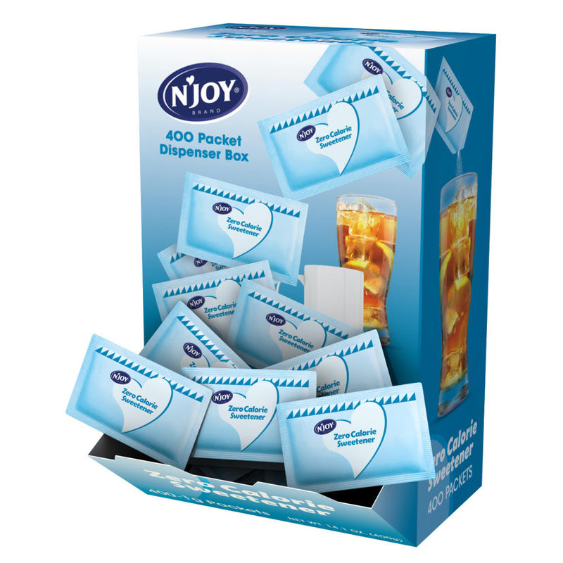 nJOY Aspartame Packets With Dispenser, Blue, Box Of 400 MPN:83219