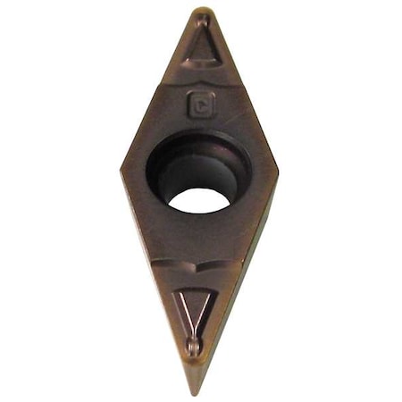 Diamond Turning Insert, Diamond, 3/8 in, VCMT, 1/64 in, Carbide MPN:VCMT331ESU-AC520U