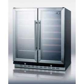 Summit-Built-In Undercounter Dual Zone Wine & Beverage Cooler W/Locks 30