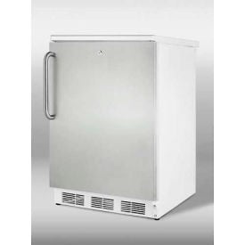 Summit-Freestanding Refrigerator-Freezer Cycle Defrost White S/S Door Lock CT66LWSSTB