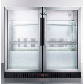 Summit-Counter Height Beverage Merchandiser Two Glass Swing Doors SCR7012DB