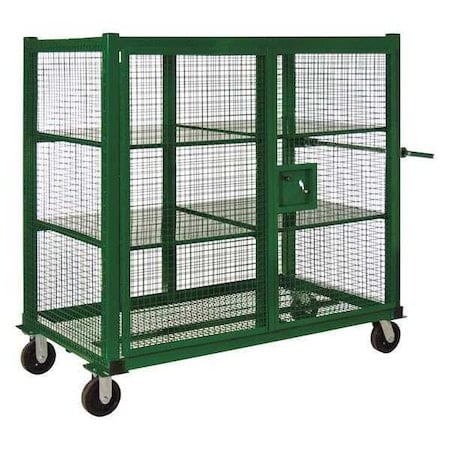 Wire Security Cart with Removable Shelves, 1, 500 lb Capacity, 34 in W x 63 1/2 in L x 58 in H MPN:784920