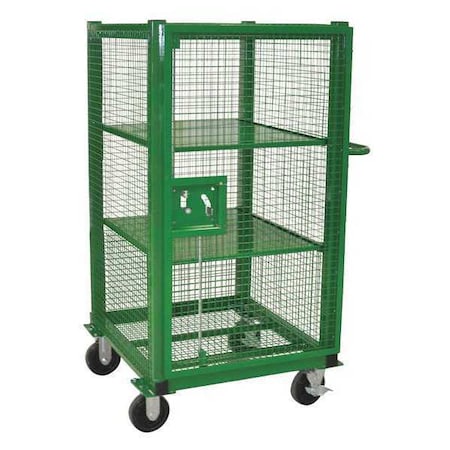 Wire Security Cart with Removable Shelves, 1, 500 lb Capacity, 31 1/2 in W x 34 in L x 58 in H MPN:785920