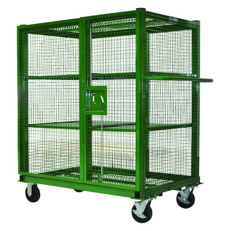 Wire Security Cart with Removable Shelves, 1, 500 lb Capacity, 34 in W x 51 1/2 in L x 58 in H MPN:785921