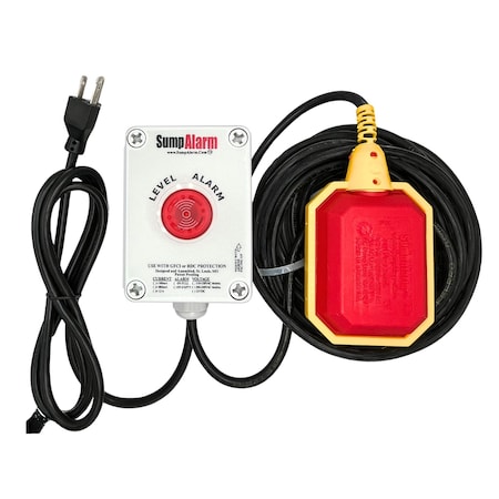 Indoor/Outdoor, High-Water Alarm, 120V, 100 Foot Tethered Float MPN:SA-120V-1L-100