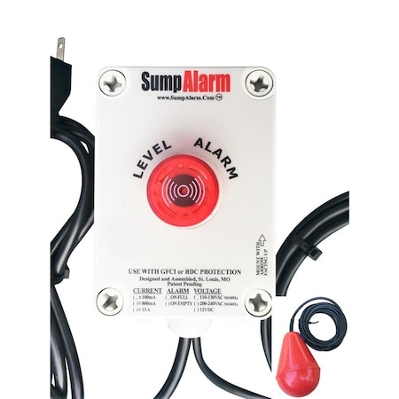 Indoor/Outdoor, Sewage/Septic High Water Alarm, 120 V, Includes Sludge Boss Float, 20 Foot Float Length, MPN:SA-120V-1L-20SB
