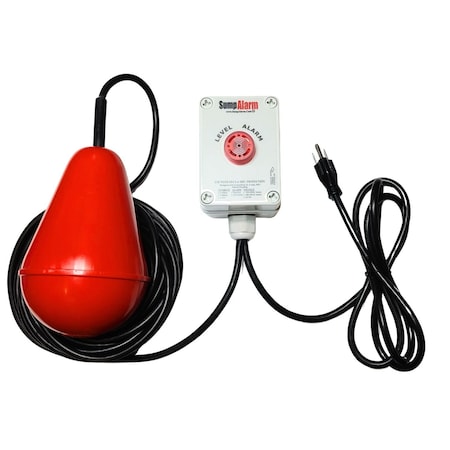 Indoor/Outdoor, Sewage/Septic High Water Alarm, 120 V, Includes Sludge Boss Float, 33 Foot Float Length, MPN:SA-120V-1L-33SB