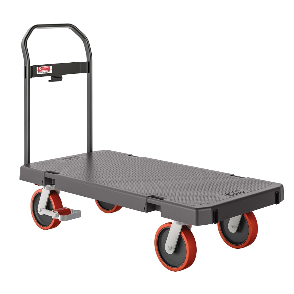 Suncast Commercial Standard-Duty Resin Platform Truck, 40inH x 24inW x 48inL, Gray MPN:PDPTSD2448