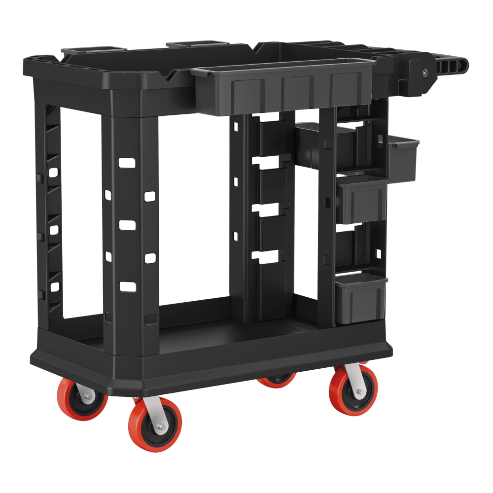 Suncast Commercial Heavy-Duty Plus 2-Shelf Utility Cart, 34-13/16inH x 19-1/2inW x 41-3/4inD, Gray MPN:PUCHD1937