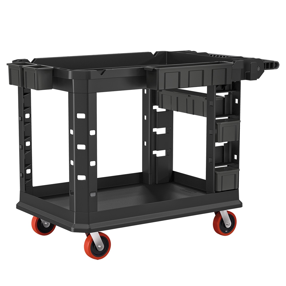 Suncast Commercial Heavy-Duty Plus 2-Shelf Utility Cart, 34-13/16inH x 26-1/2inW x 48-3/4inD, Gray MPN:PUCHD2645