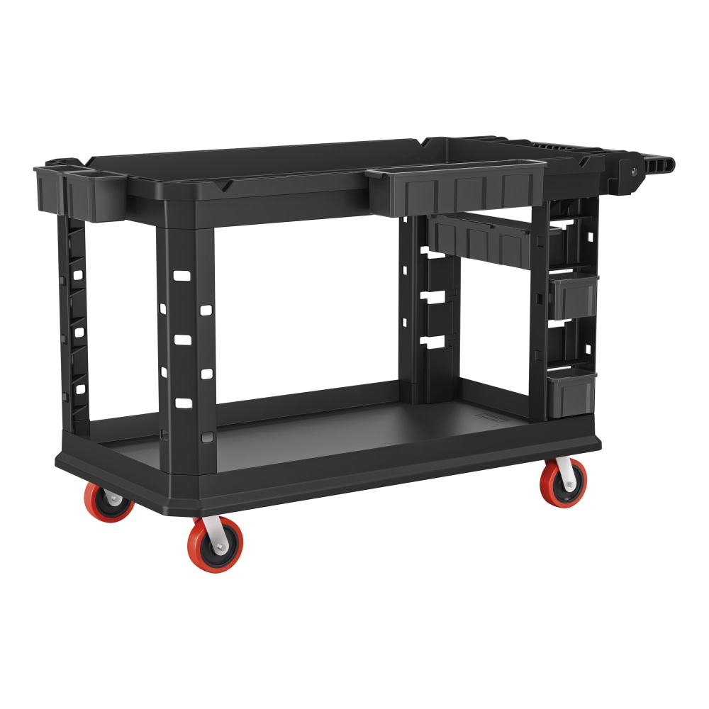Suncast Commercial Heavy-Duty Plus 2-Shelf Utility Cart, 34-13/16inH x 26-1/2inW x 58-3/4inD, Gray MPN:PUCHD2654