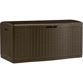 Suncast BMDB12000 Resin Wicker Outdoor Storage Deck Box 124 Gallon 52-3/4