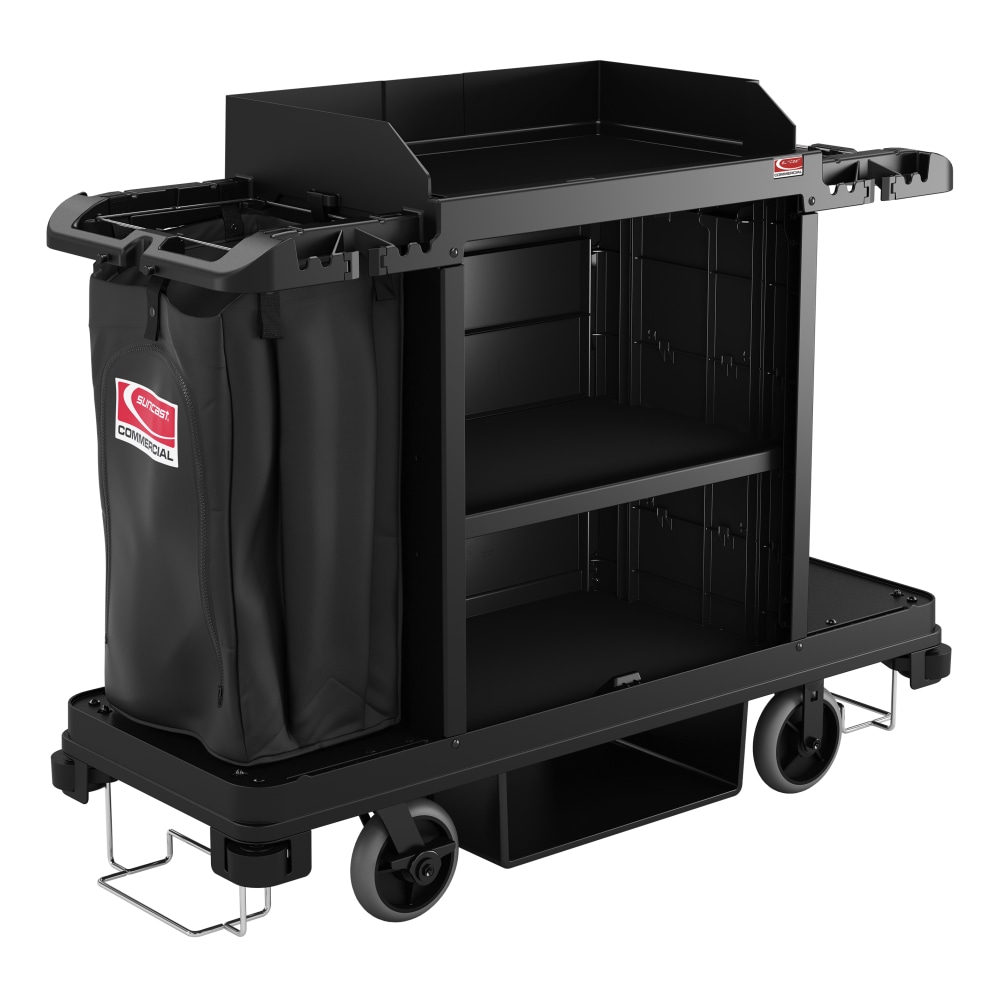 Suncast Commercial Housekeeping Cart, Standard, 49-3/4in x 24in, Black MPN:HKC1000