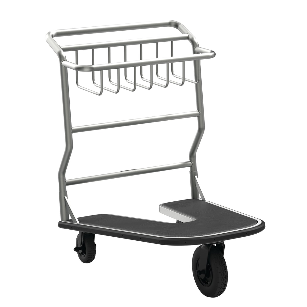 Suncast Commercial Nesting Luggage Cart, Rubber Bottom, 37-1/2inH x 27inW x 27inD, Silver MPN:MLCNR600