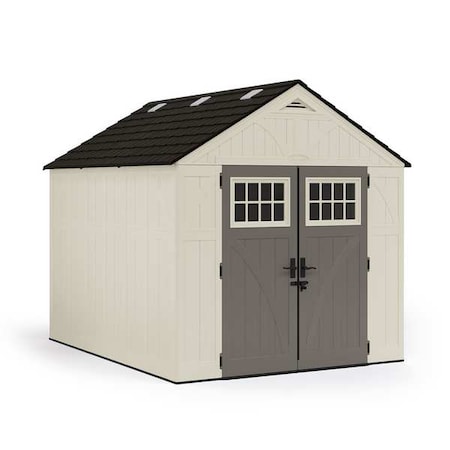 Storage Shed, Resin, 547 cu ft, Vanilla, Slate, Stoney, Black MPN:BMS8100
