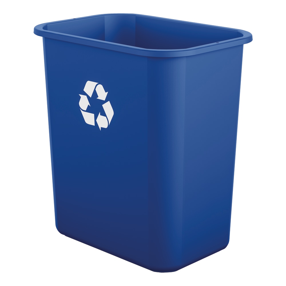 Suncast Commercial Desk-Side Rectangular Resin Recycling Bins, 7 Gallons, Blue, Pack Of 12 Bins MPN:TCIND712BLR
