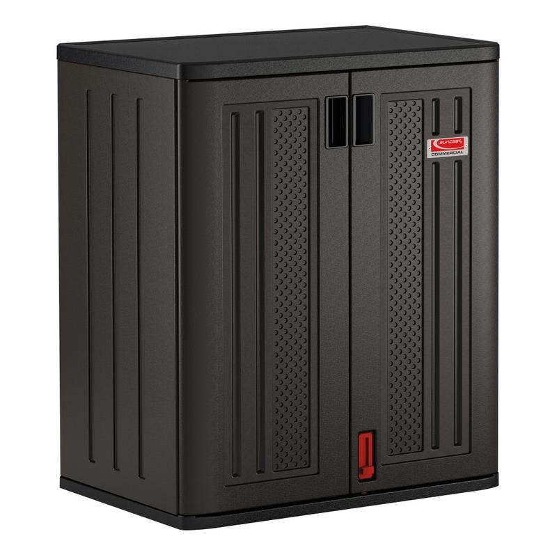 Suncast Commercial HDPE 2-Shelf Base Storage Cabinet, Gray MPN:BMCCPD3600