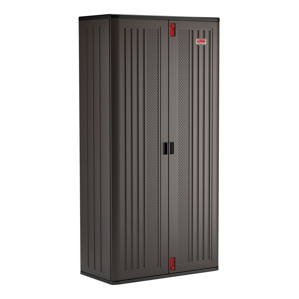 Suncast Commercial Mega Tall Storage Cabinet, 4 Shelves, Gray MPN:BMCCPD8004