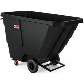 Suncast® Commercial Standard Duty MDPE Tilt Truck 1 Cu. Yd. Cap. 1250 lb. Capacity Black RMTTCD1003F1 - Pkg Qty 3