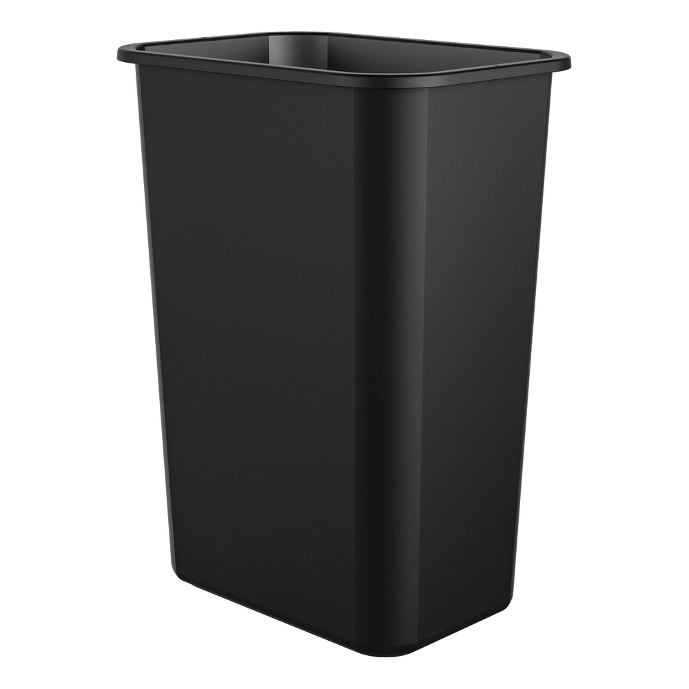 Suncast Commercial Desk-Side Rectangular Resin Trash Can, 10 Gallons, Black, Box Of 12 MPN:TCIND1012