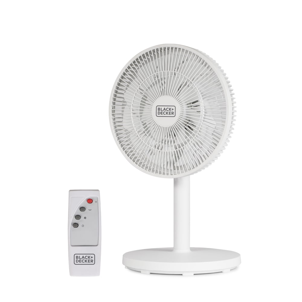 Black+Decker 12in Dual Blade Table Fan With Remote, 20inH x 11-3/4inW x 12inD MPN:BFDTD12VW