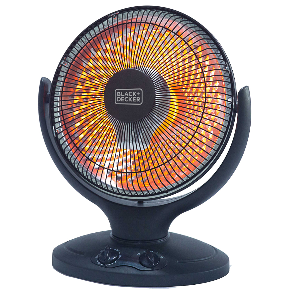 Black+Decker 800-Watt Radiant Dish Portable Heater, For Rooms Up To 161 Sq. Ft., Black MPN:BHRO608