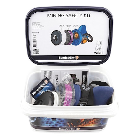 Half Mask Respirator Kit, Includes 1 Cartridge, P100, SR 510 Sereies, Snap-In Gasket, Size S MPN:H05-6321S