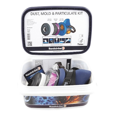 Half Mask Respirator Kit, 1 Cartridge Included, P100 Filter, Snap-In Gasket, Size S MPN:H05-6821S