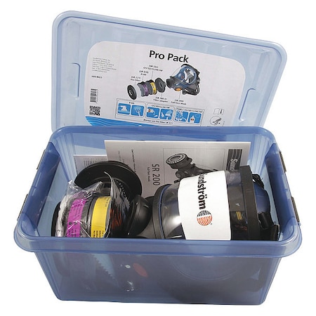 Full Face Respirator Kit, 2 Cartridges Included, SR200 Series, Snap-In Gasket, Size M MPN:Pro Pack SR 200