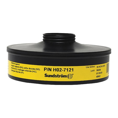 Cartridge, Threaded, OV, SD, CL, HC, HF, Yellow, 2 PK, NIOSH 42 CFR 84 MPN:SR 532