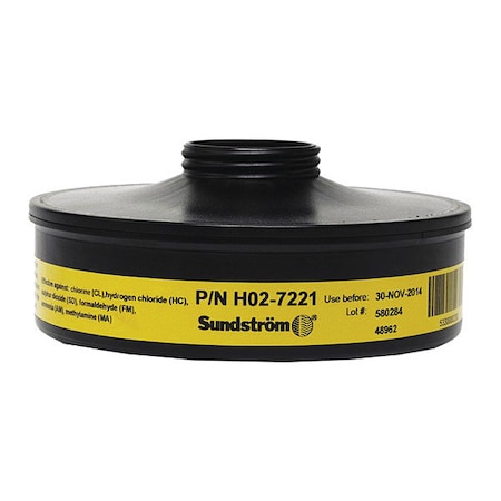 Cartridge, Threaded, CL, HC, SD, FM, AM, MA, Olive, 2 PK, NIOSH 42 CFR 84 MPN:SR 533