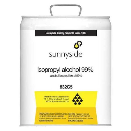 Isopropyl Alcohol, 5 gal. MPN:832G5