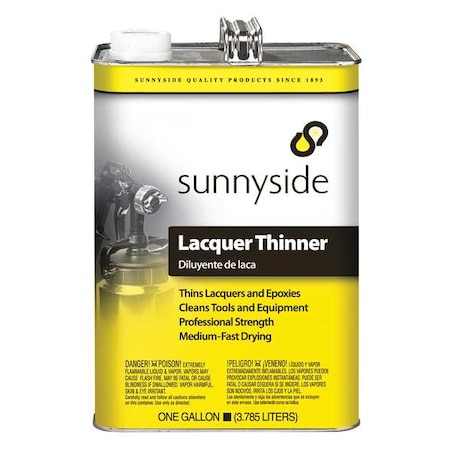 Lacquer Thinner, Solvent, VOC Content 583 g/L, Clear, 1 gal, Can MPN:457G1