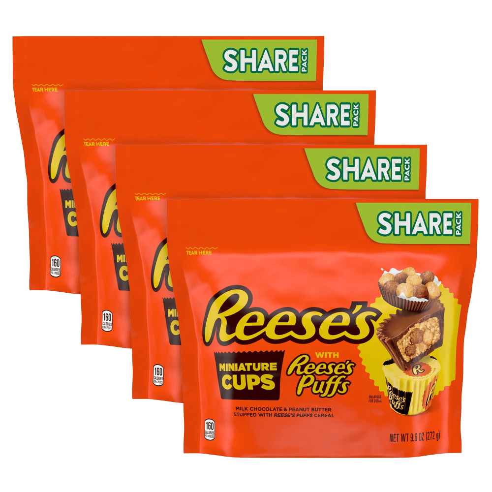 Reeses Stuffed With Reeses Puffs Miniatures, 9.6 Oz, Case Of 4 Packs MPN:008101289225
