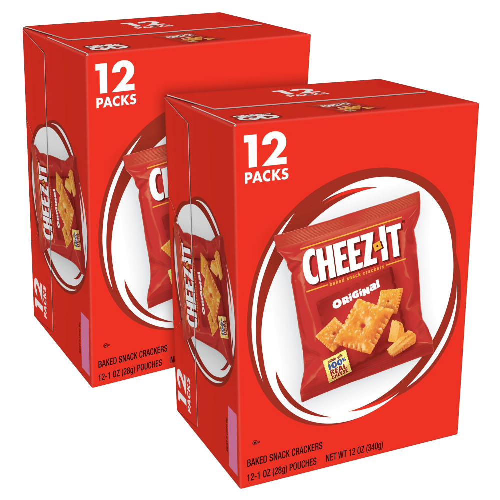 Cheez-It Crackers, 1 Oz, 12 Pouches Per Pack, Case Of 2 Packs MPN:008101288969
